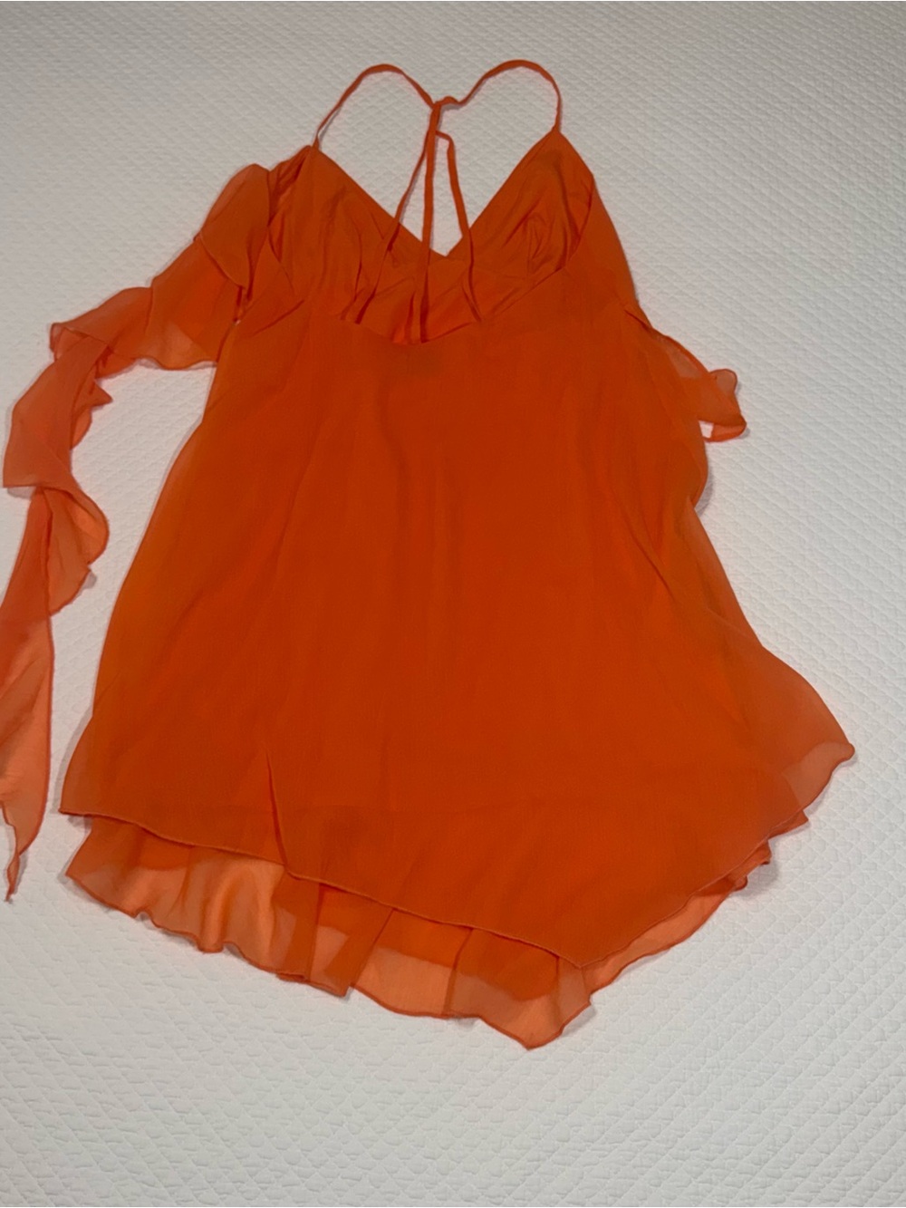 ASOS Orange Ruffle Halter Mini Dress - Picture 5 of 5